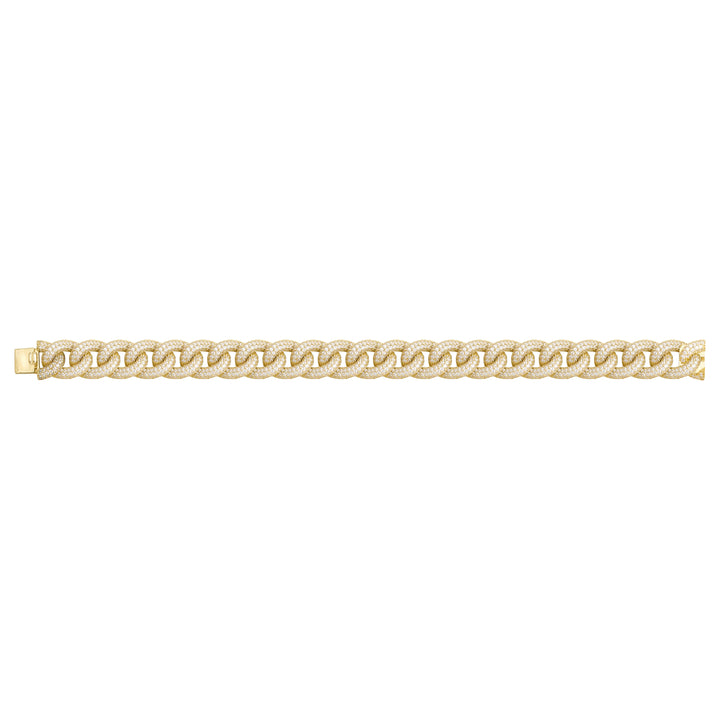Solid gold curb bracelet, 27.45 g — shown square on a plain background.