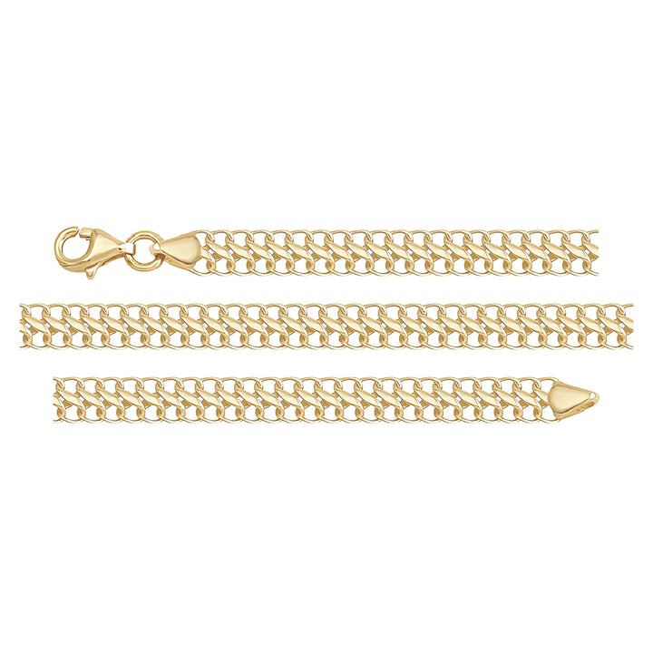 Solid gold curb bracelet, 3.50 g — shown in three rows across the frame.