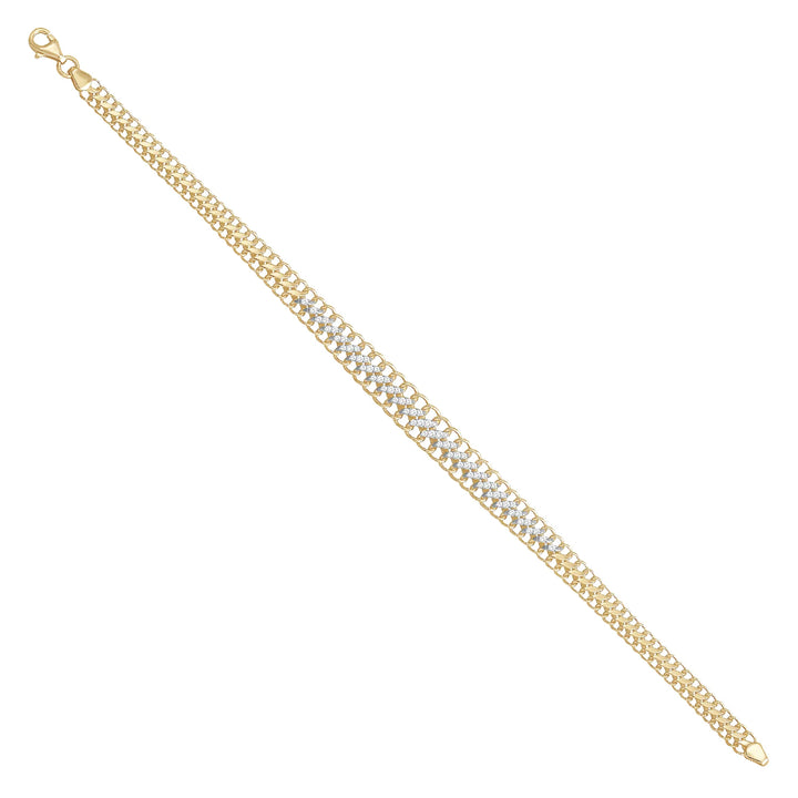 Solid gold curb bracelet, 5.55 g — shown at an angle across the frame.