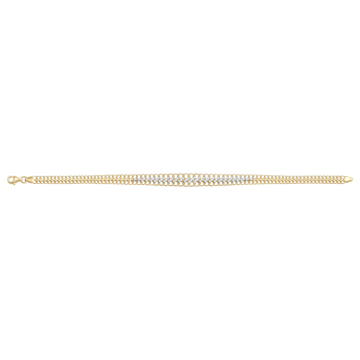 Solid gold curb bracelet, 5.55 g — shown square on a plain background.