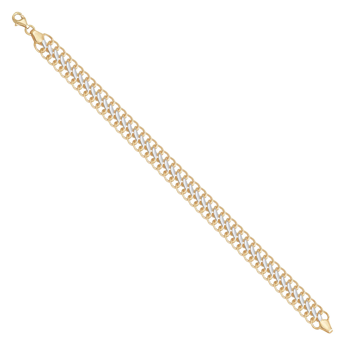 Solid gold braided bracelet, 11.10 g — shown at an angle across the frame.