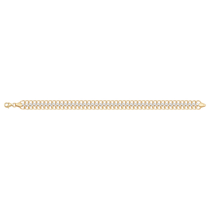Solid gold braided bracelet, 11.10 g — shown square on a plain background.