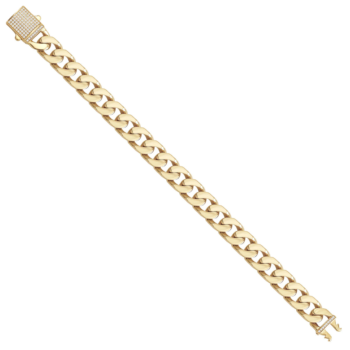 Solid gold curb bracelet, 24.20 g — shown at an angle across the frame.