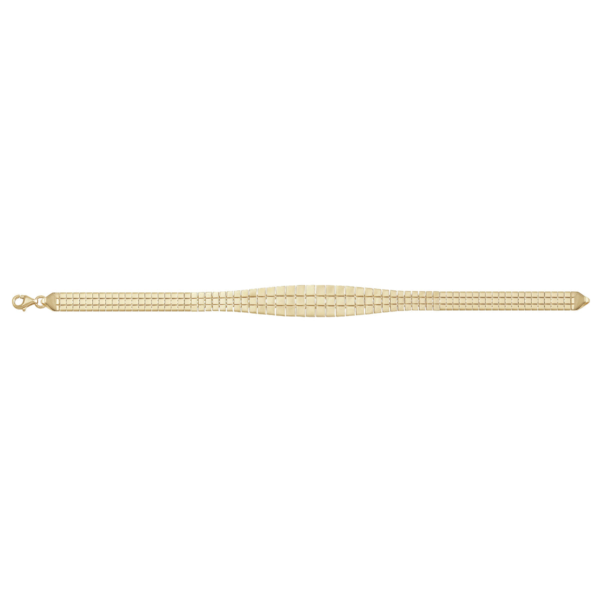 Solid gold brick link bracelet, 6.15 g — shown square on a plain background.