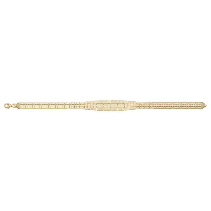 Solid gold brick link bracelet, 6.15 g — shown square on a plain background.