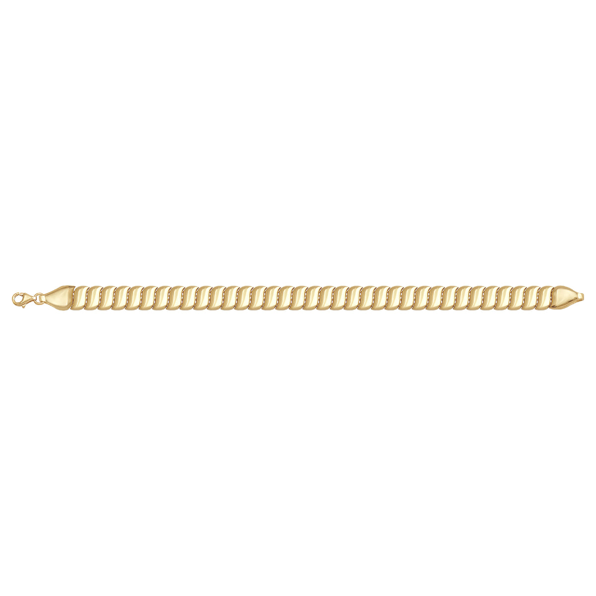 Solid gold braided bracelet, 14.10 g — shown square on a plain background.