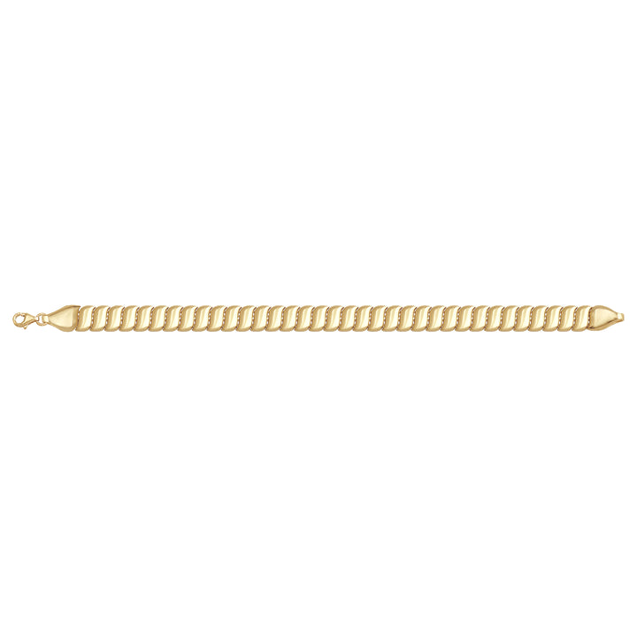 Solid gold braided bracelet, 14.10 g — shown square on a plain background.