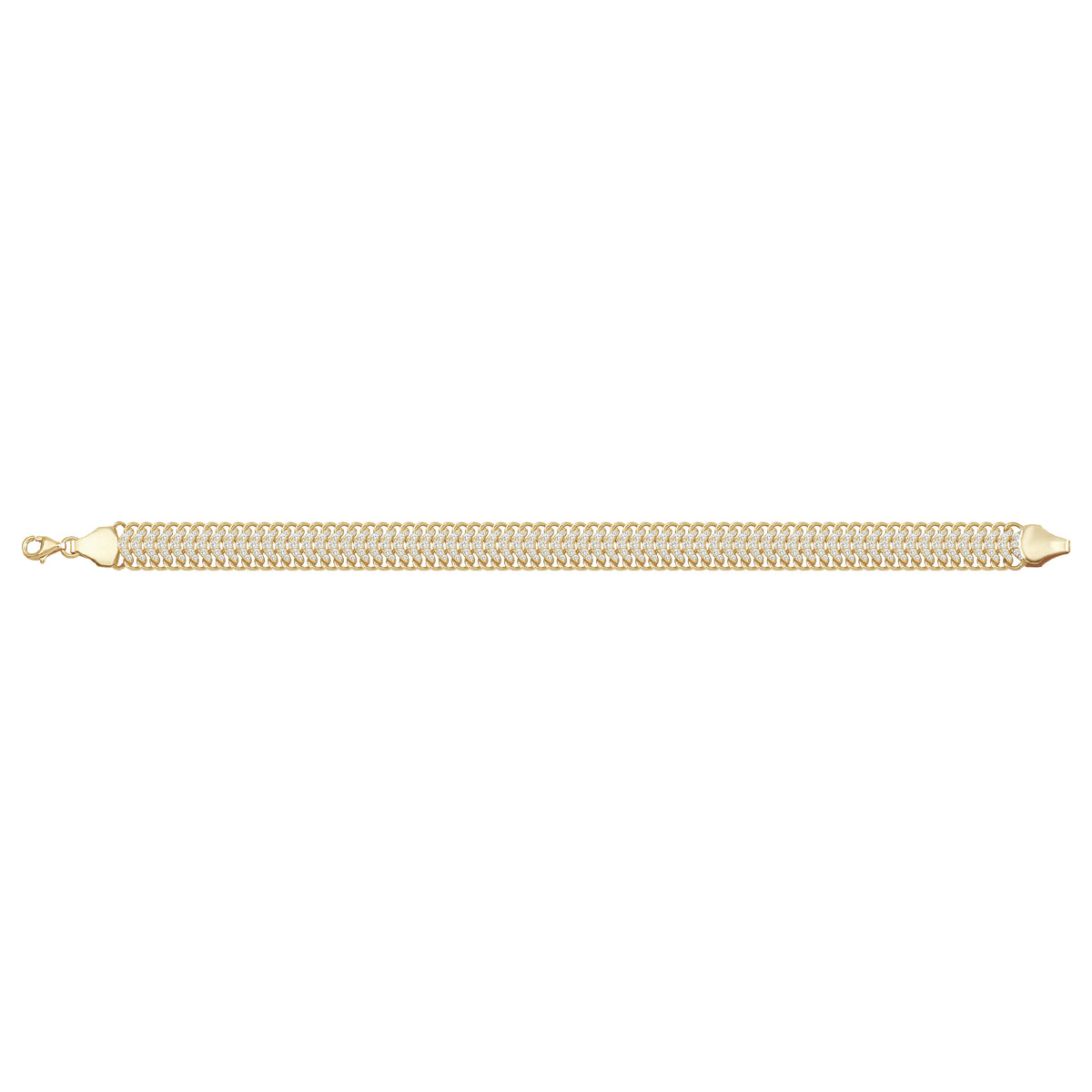 Solid gold herringbone bracelet, 16.00 g — shown square on a plain background.