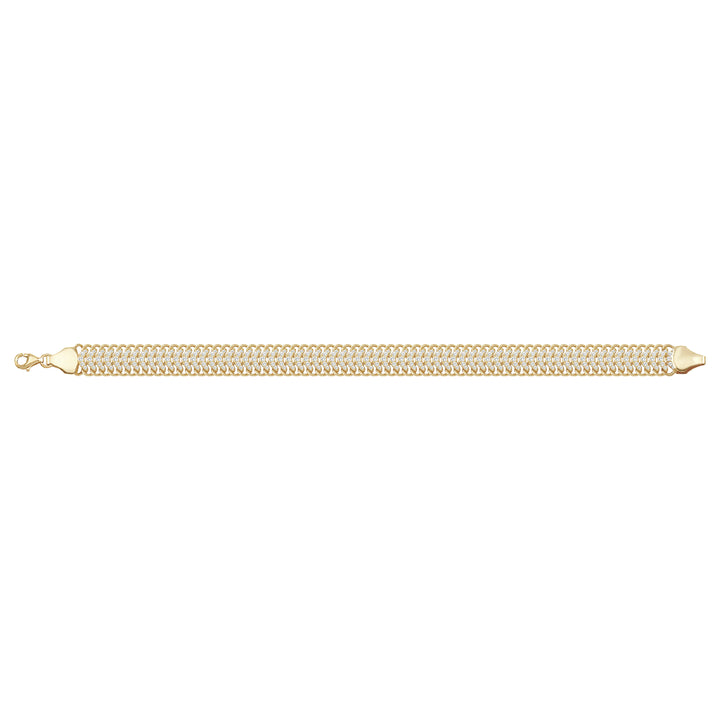 Solid gold herringbone bracelet, 16.00 g — shown square on a plain background.