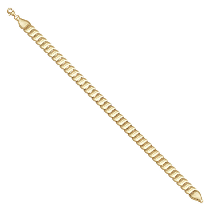 Solid gold braided bracelet, 10.75 g — shown at an angle across the frame.
