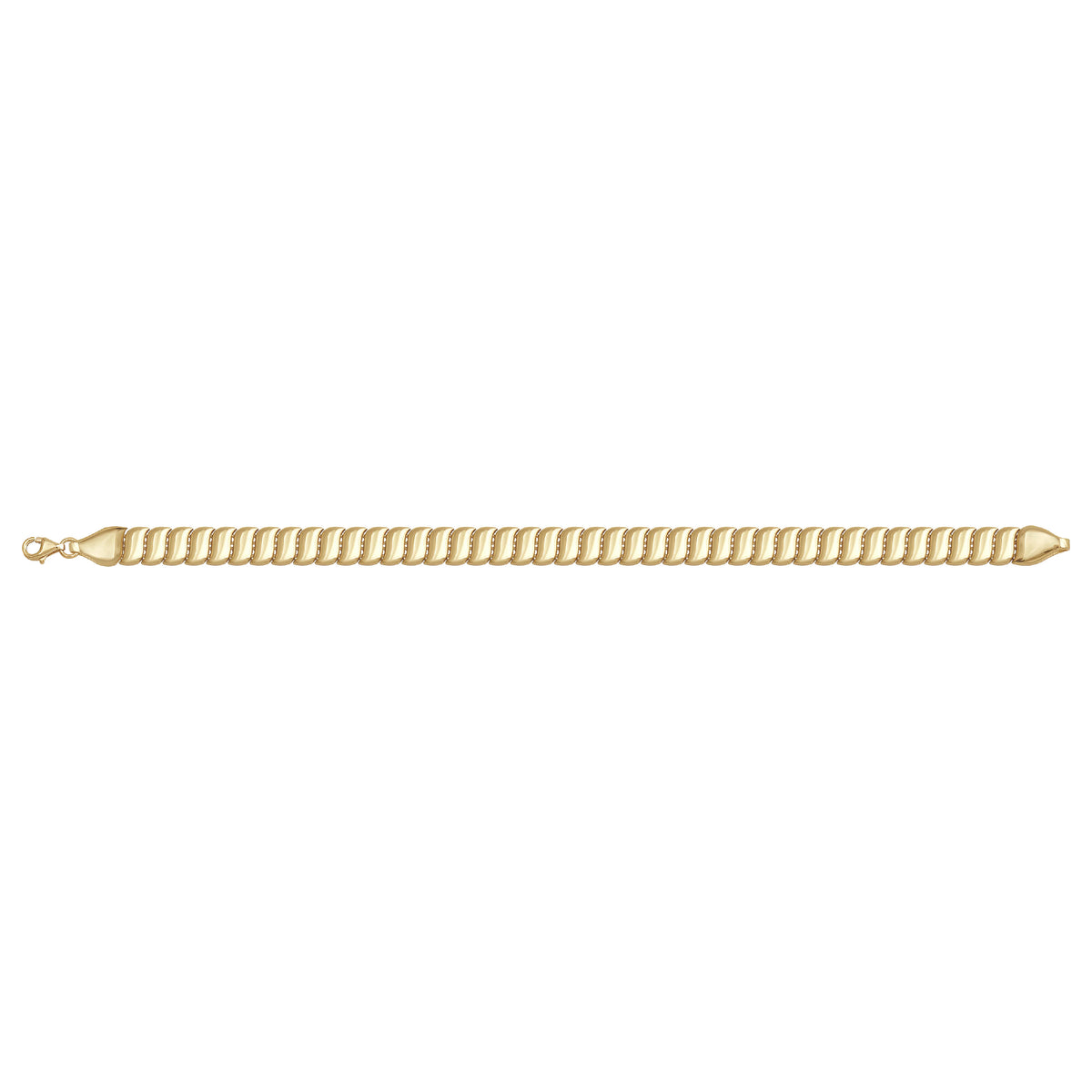 Solid gold braided bracelet, 10.75 g — shown square on a plain background.