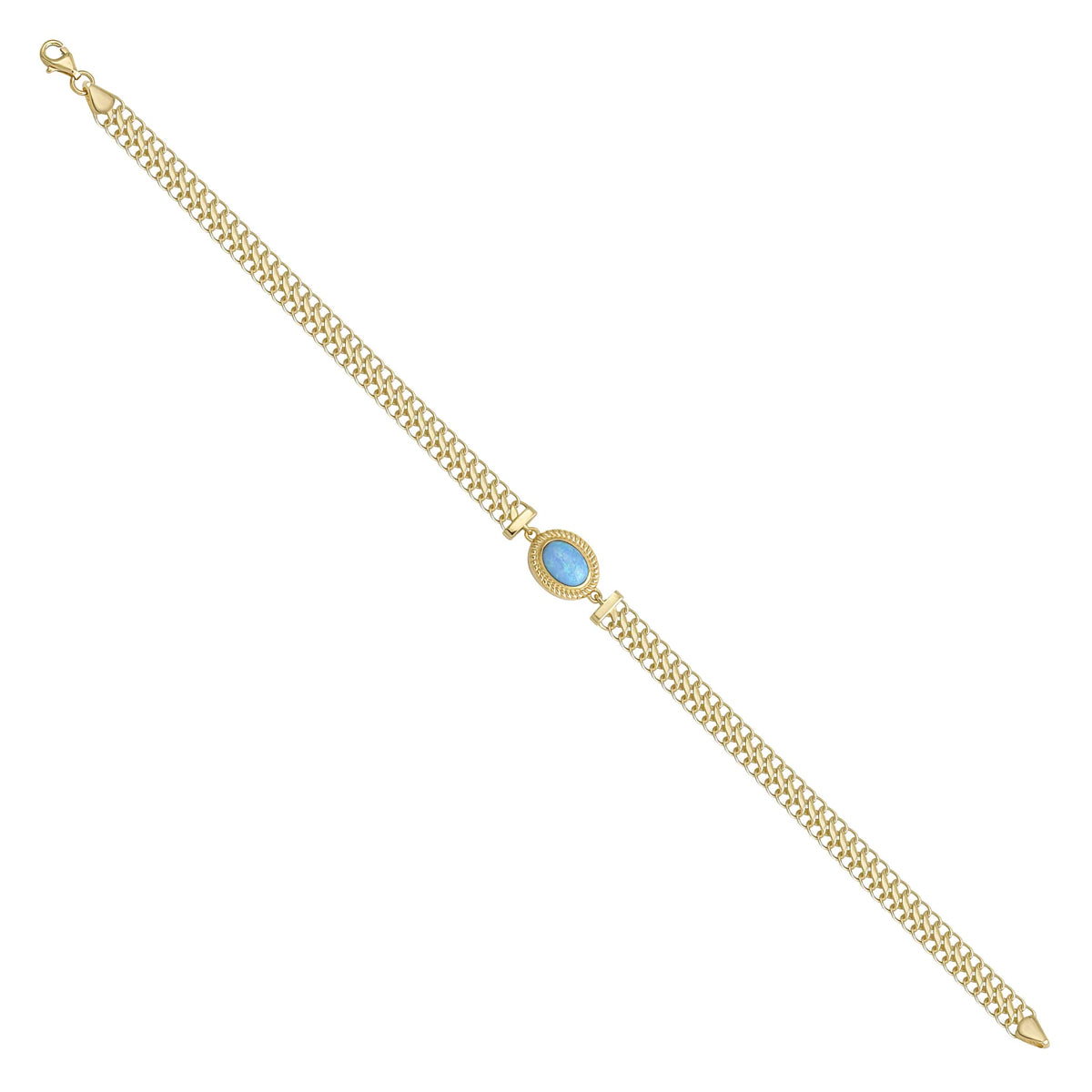 Solid gold curb bracelet, 4.15 g — shown at an angle across the frame.