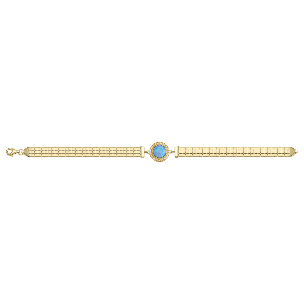 Solid gold brick link bracelet, 7.80 g — shown square on a plain background.