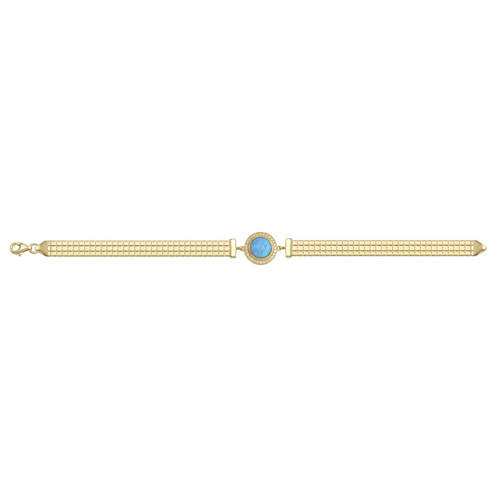 Solid gold brick link bracelet, 7.80 g — shown square on a plain background.