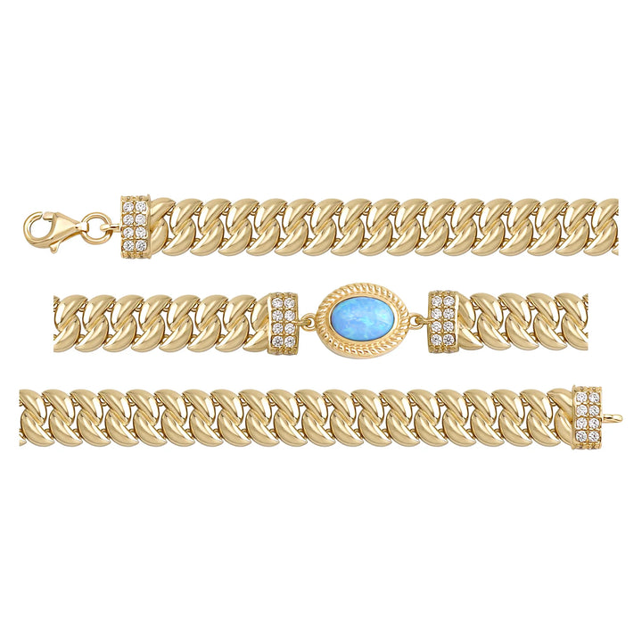 Solid gold curb bracelet, 8.40 g — shown in three rows across the frame.
