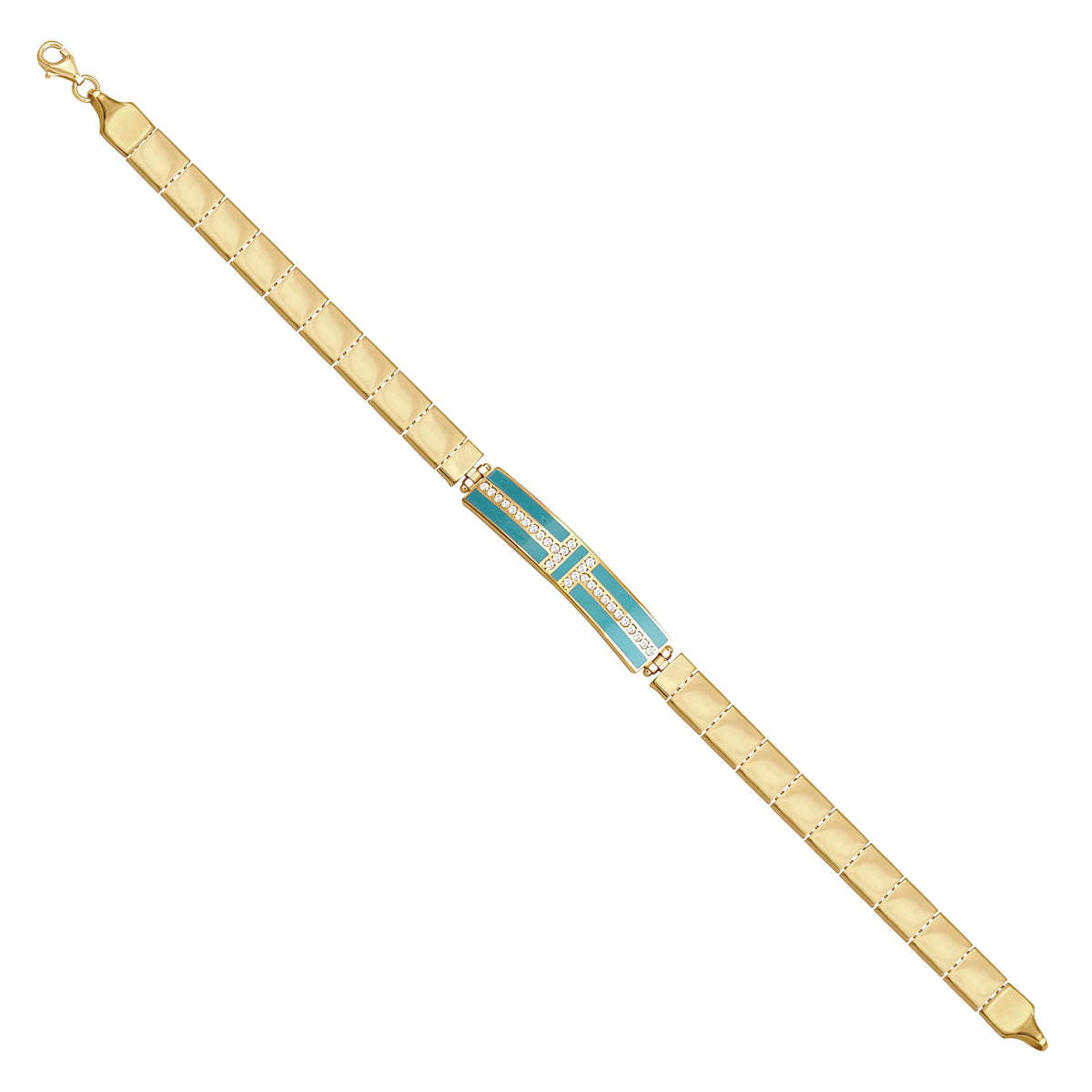 Solid gold id bracelet, 10.05 g — shown at an angle across the frame.