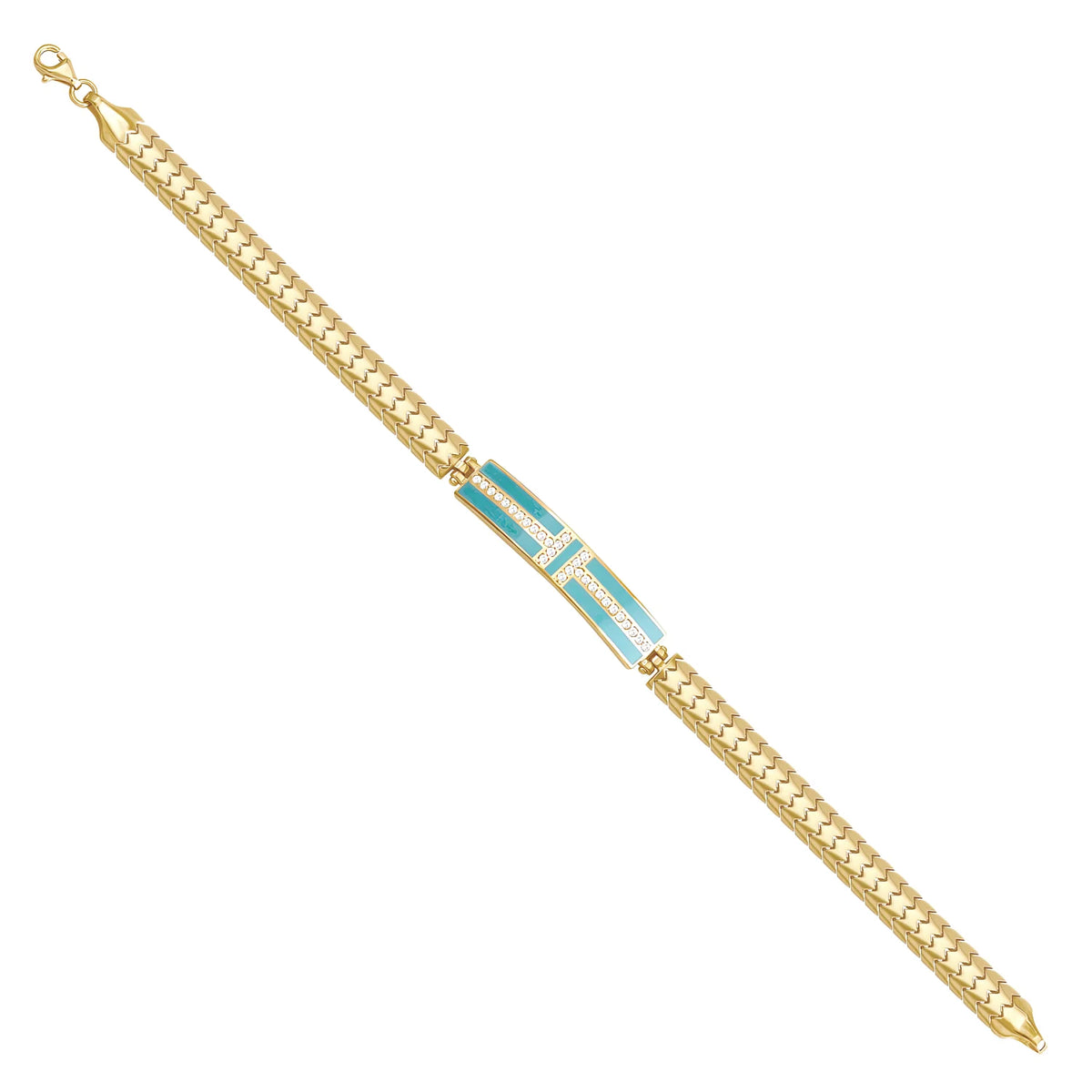 Solid gold id bracelet, 9.00 g — shown at an angle across the frame.