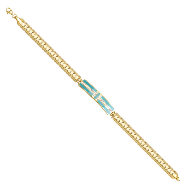 Solid gold id bracelet, 9.00 g — shown at an angle across the frame.
