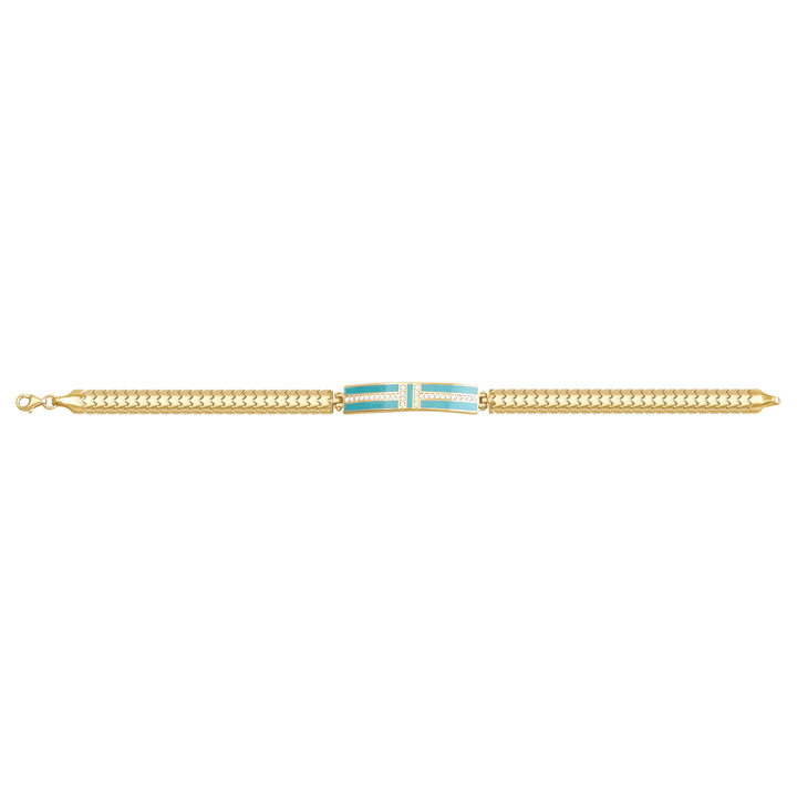 Solid gold id bracelet, 9.00 g — shown square on a plain background.
