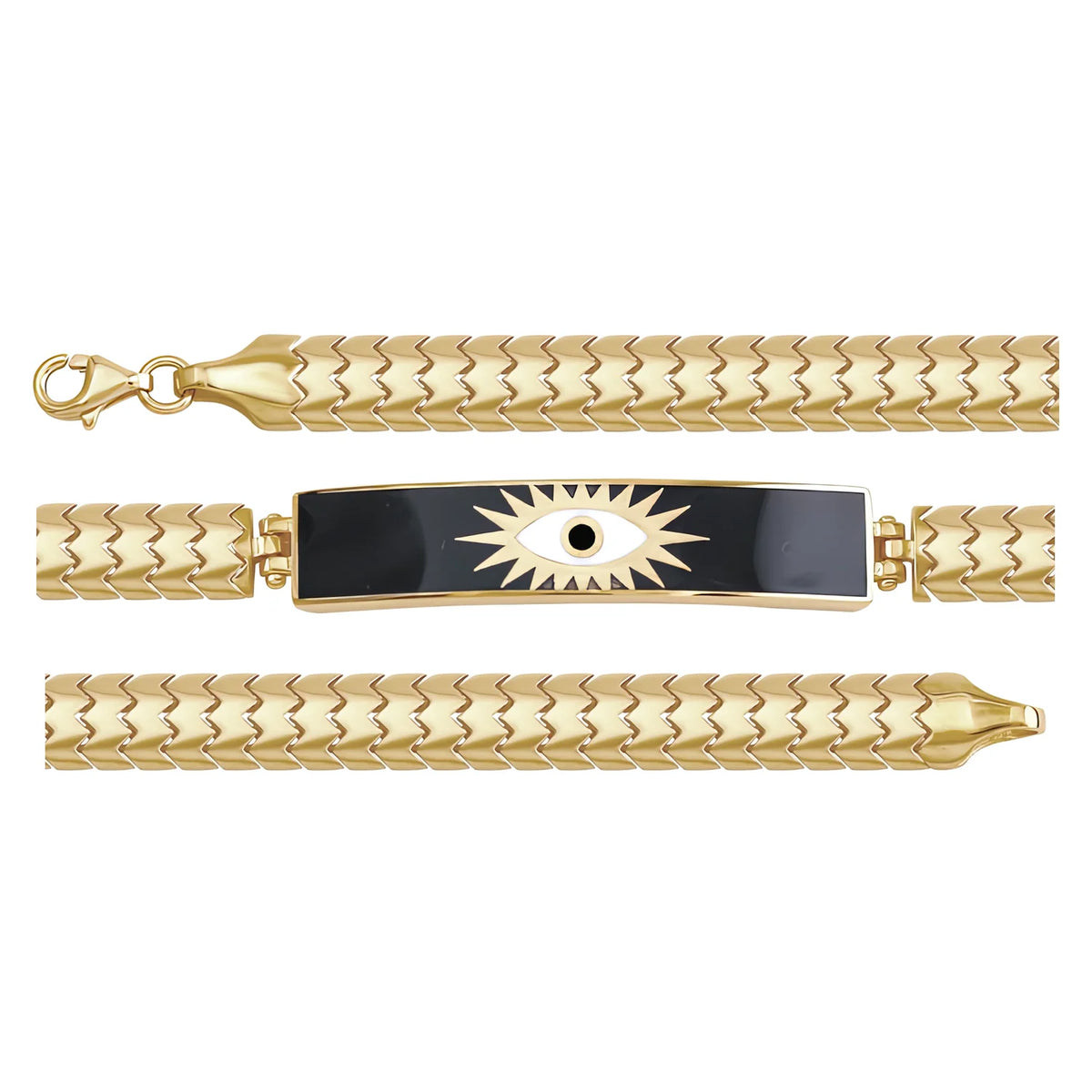 Solid gold id bracelet, 8.30 g — shown in three rows across the frame.