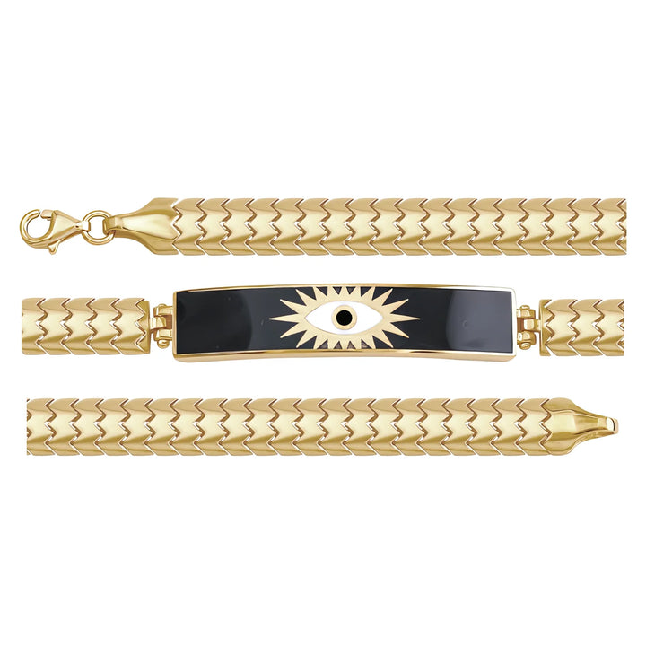 Solid gold id bracelet, 8.30 g — shown in three rows across the frame.