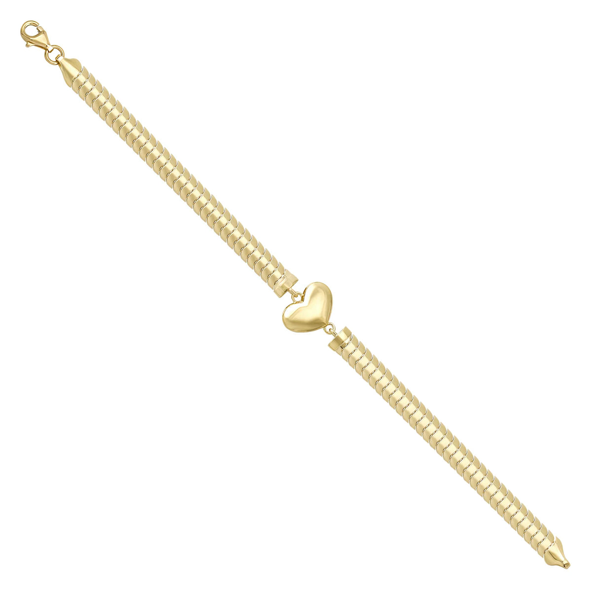 Solid gold herringbone bracelet, 6.65 g — shown at an angle across the frame.