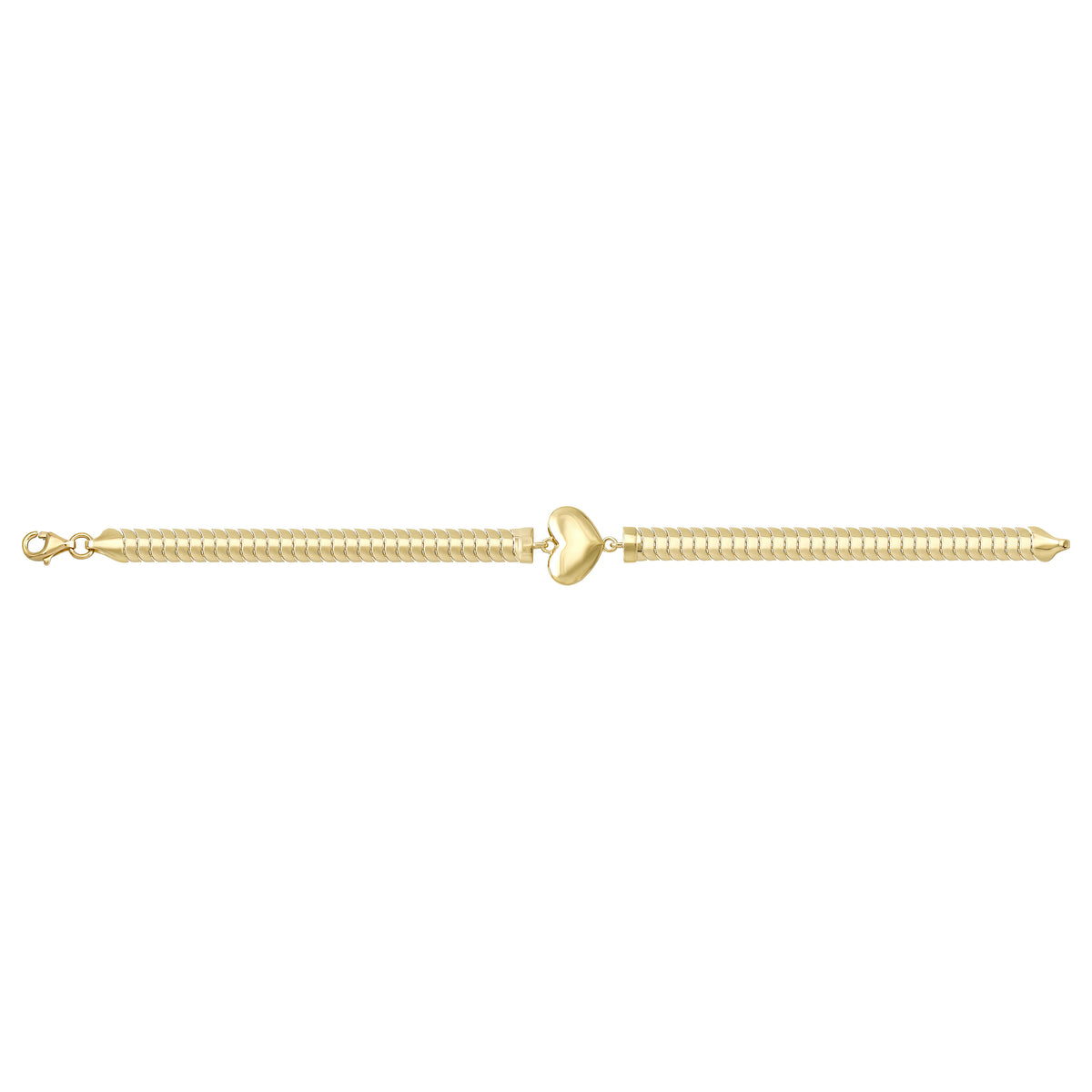 Solid gold herringbone bracelet, 6.65 g — shown square on a plain background.