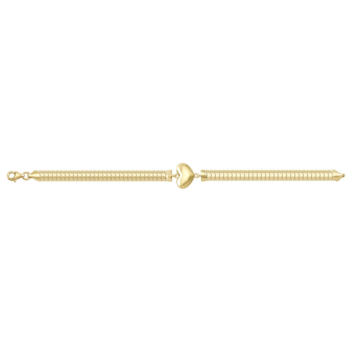 Solid gold herringbone bracelet, 6.65 g — shown square on a plain background.