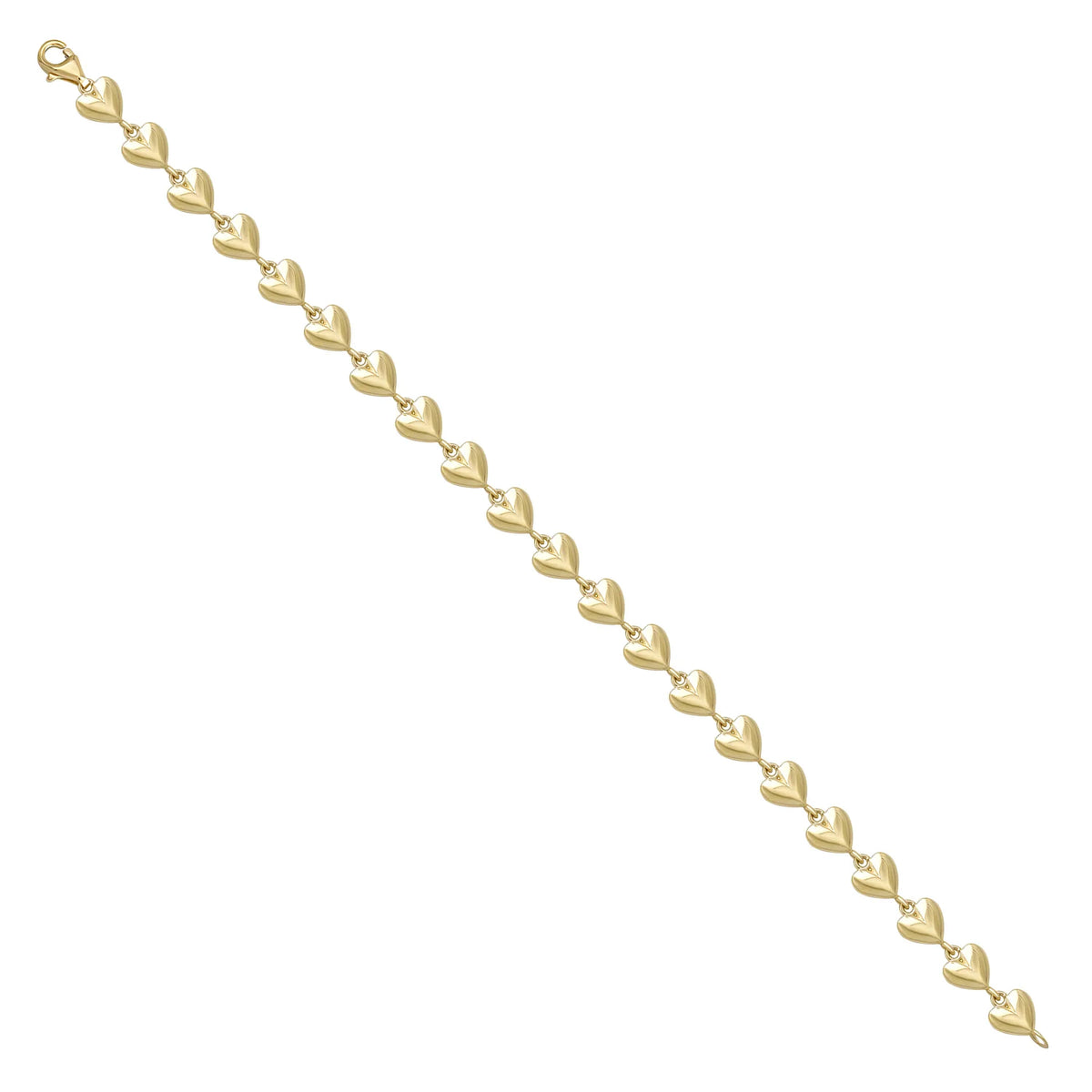 Solid gold fancy link bracelet, 7.55 g — shown at an angle across the frame.