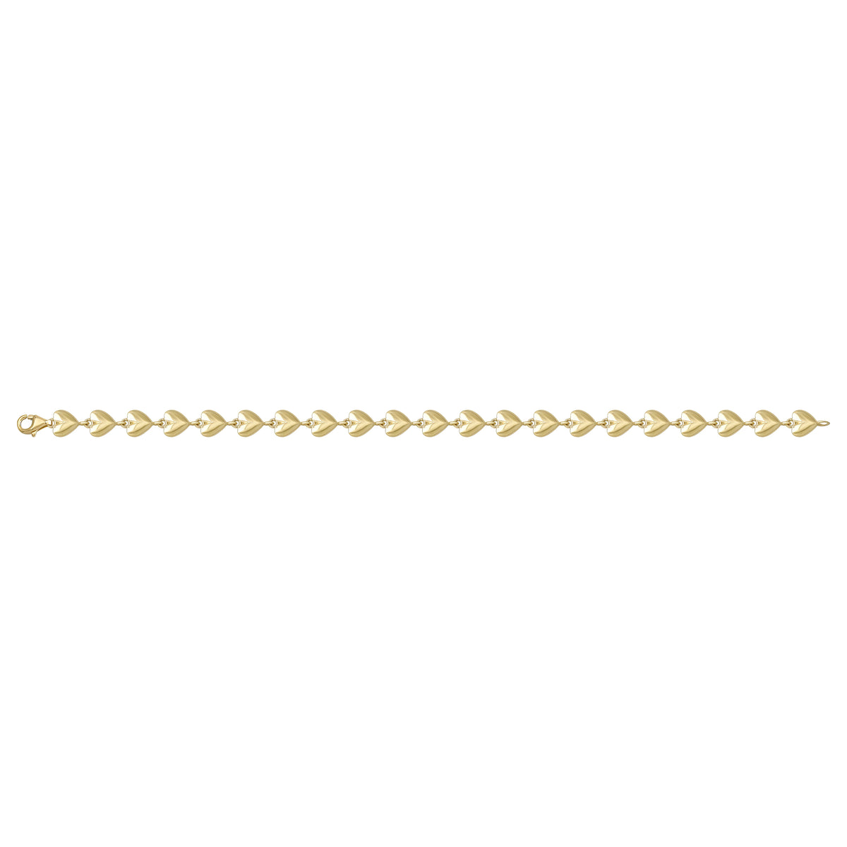 Solid gold fancy link bracelet, 7.55 g — shown square on a plain background.