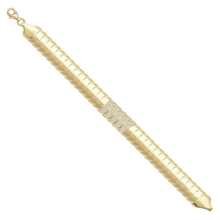 Solid gold braided bracelet, 15.20 g — shown at an angle across the frame.