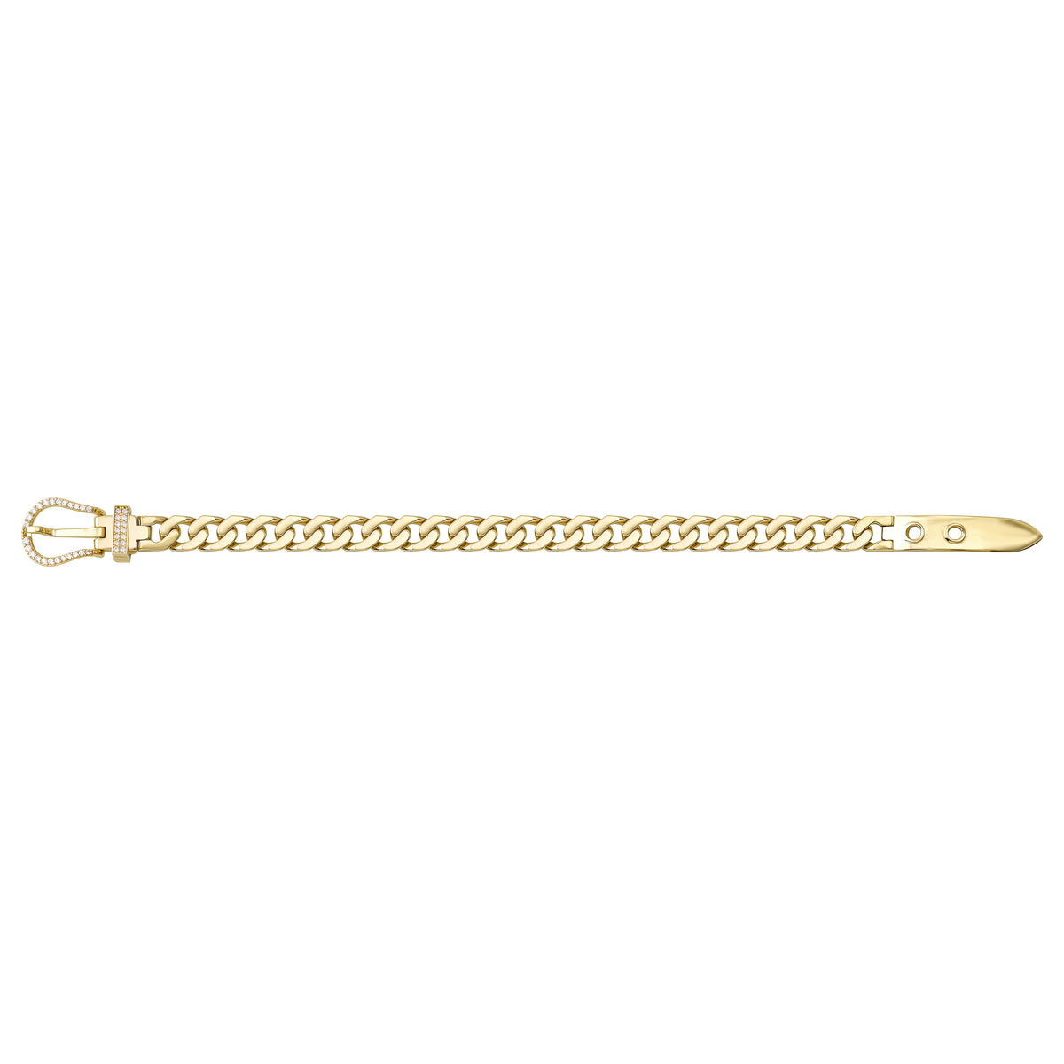 Solid gold curb bracelet, 14.35 g — shown square on a plain background.