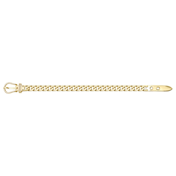 Solid gold curb bracelet, 14.35 g — shown square on a plain background.
