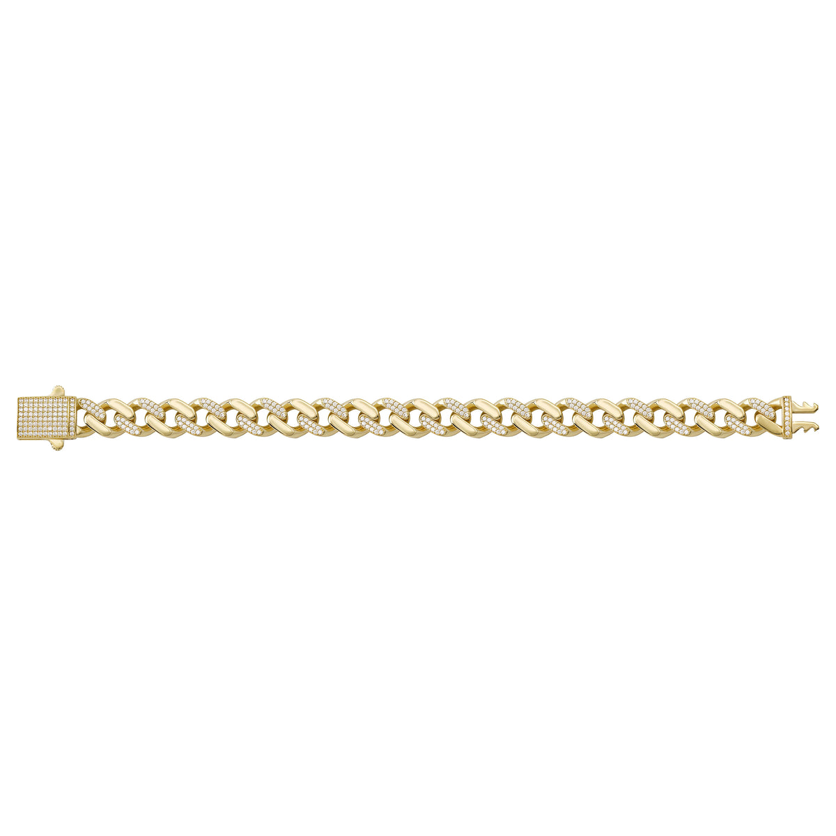 Solid gold curb bracelet, 14.20 g — shown square on a plain background.