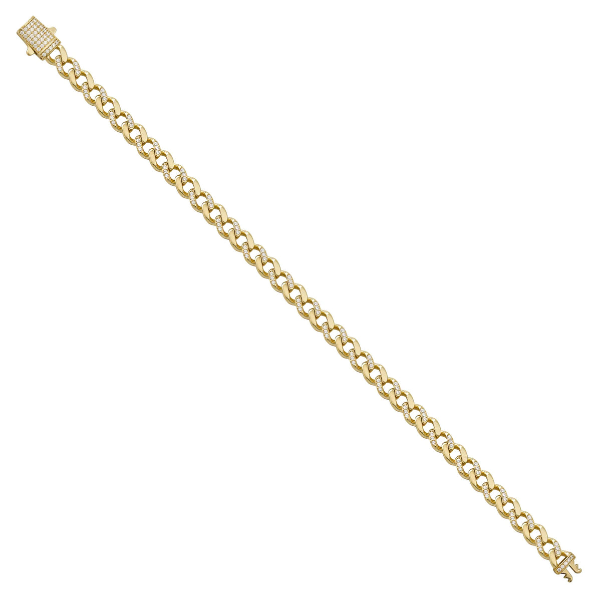 Solid gold curb bracelet, 10.30 g — shown at an angle across the frame.