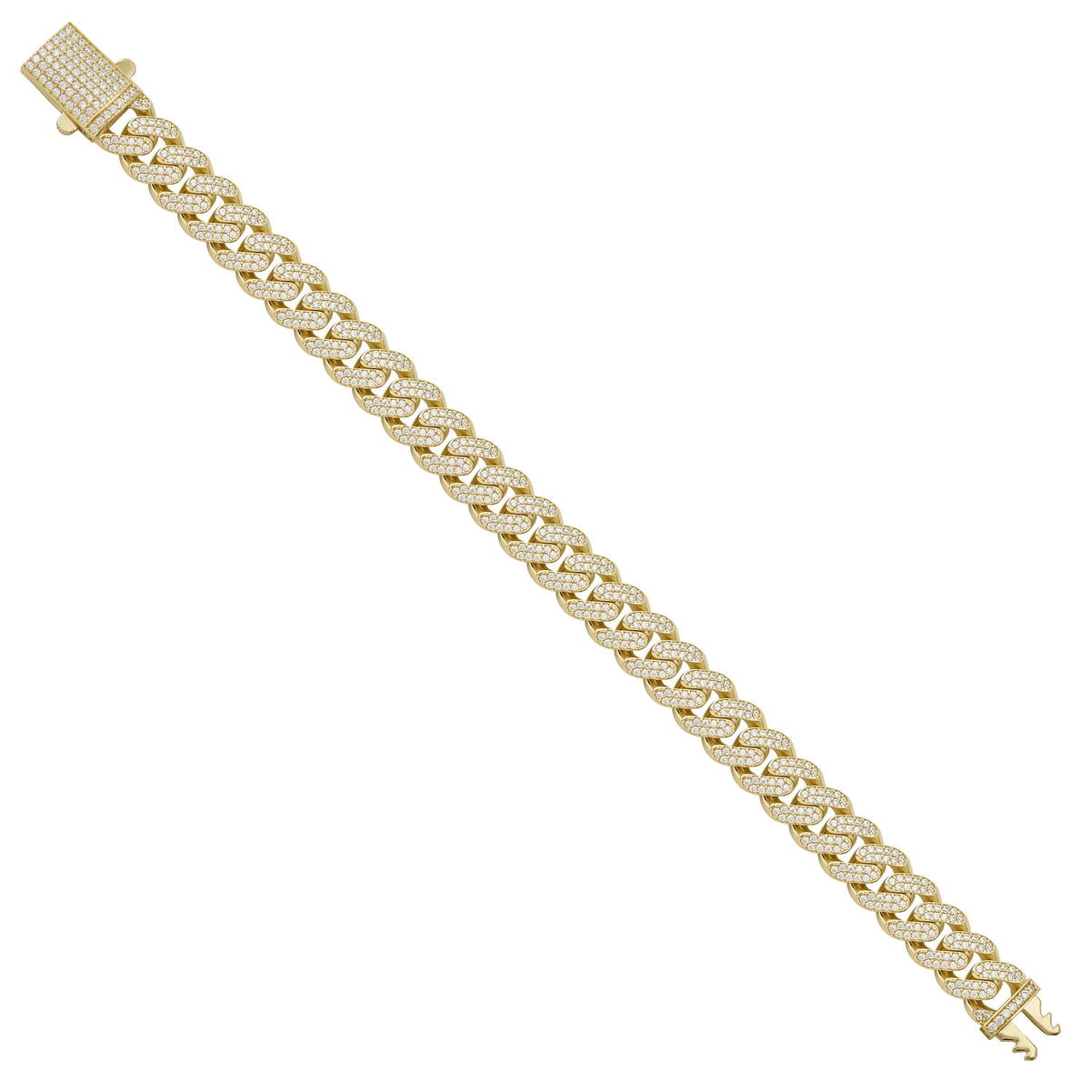 Solid gold curb bracelet, 15.40 g — shown at an angle across the frame.