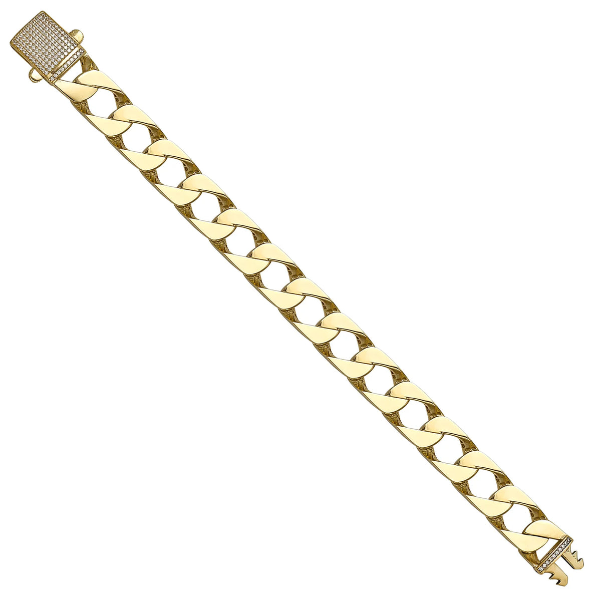 Solid gold curb bracelet, 28.60 g — shown at an angle across the frame.