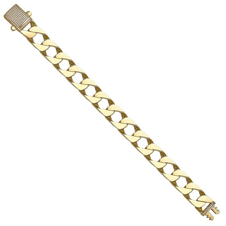 Solid gold curb bracelet, 28.60 g — shown at an angle across the frame.