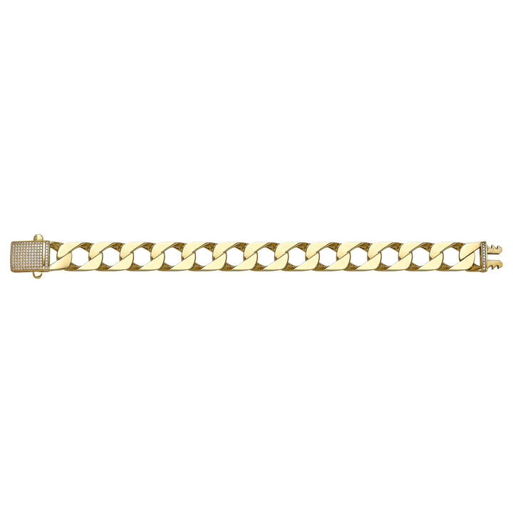Solid gold curb bracelet, 28.60 g — shown square on a plain background.