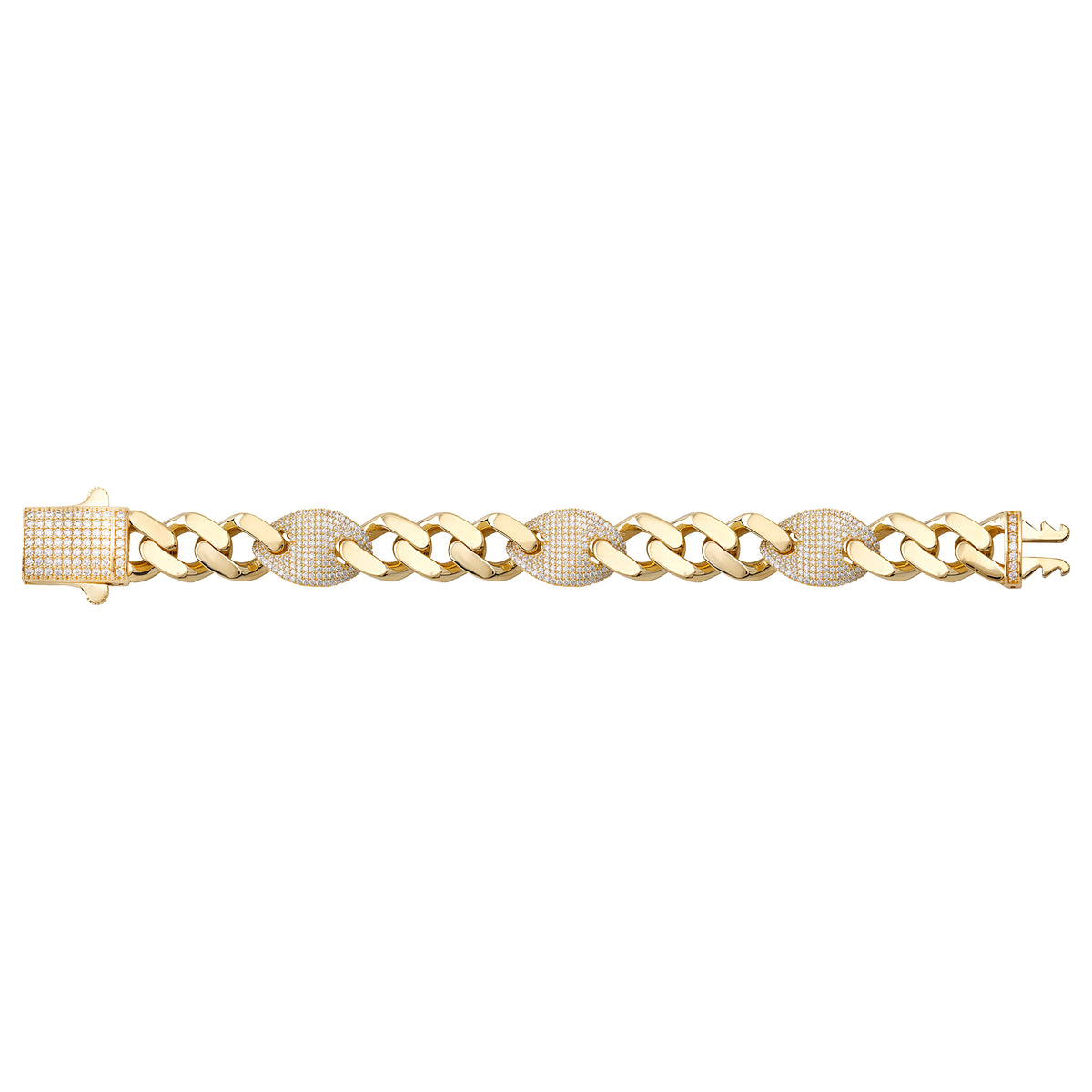 Solid gold curb bracelet, 30.05 g — shown square on a plain background.