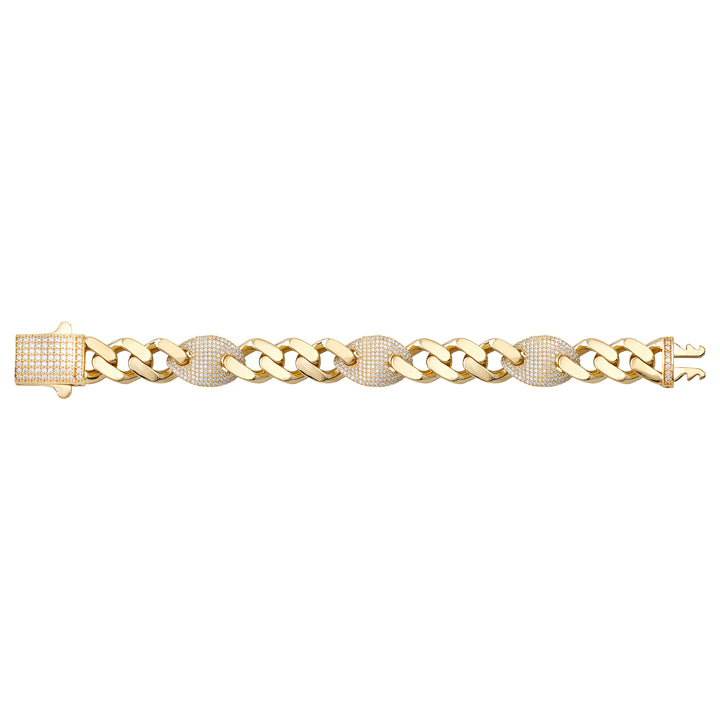 Solid gold curb bracelet, 30.05 g — shown square on a plain background.