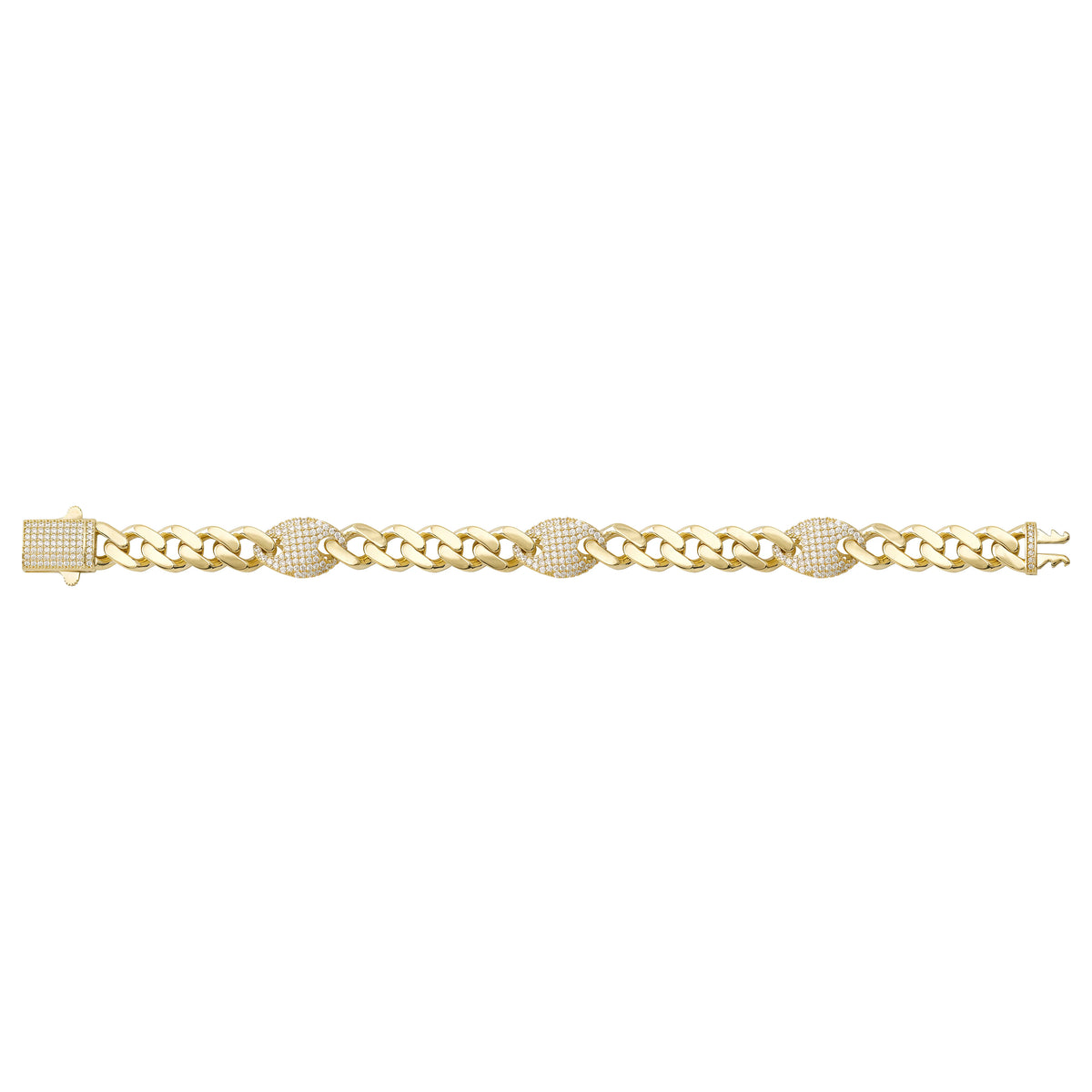 Solid gold curb bracelet, 15.90 g — shown square on a plain background.