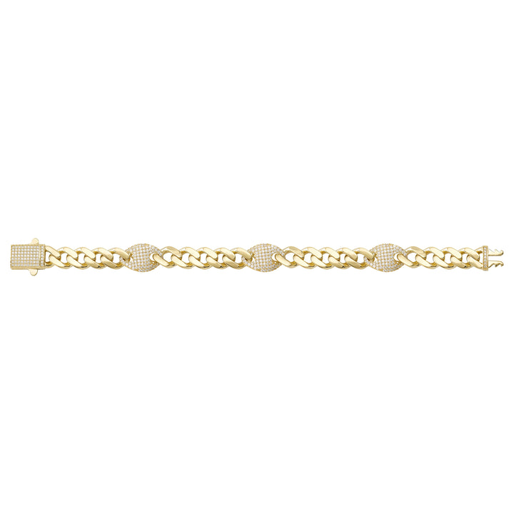 Solid gold curb bracelet, 15.90 g — shown square on a plain background.