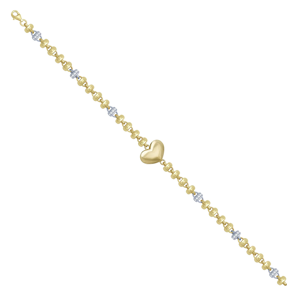 Solid gold fancy link bracelet, 6.30 g — shown at an angle across the frame.