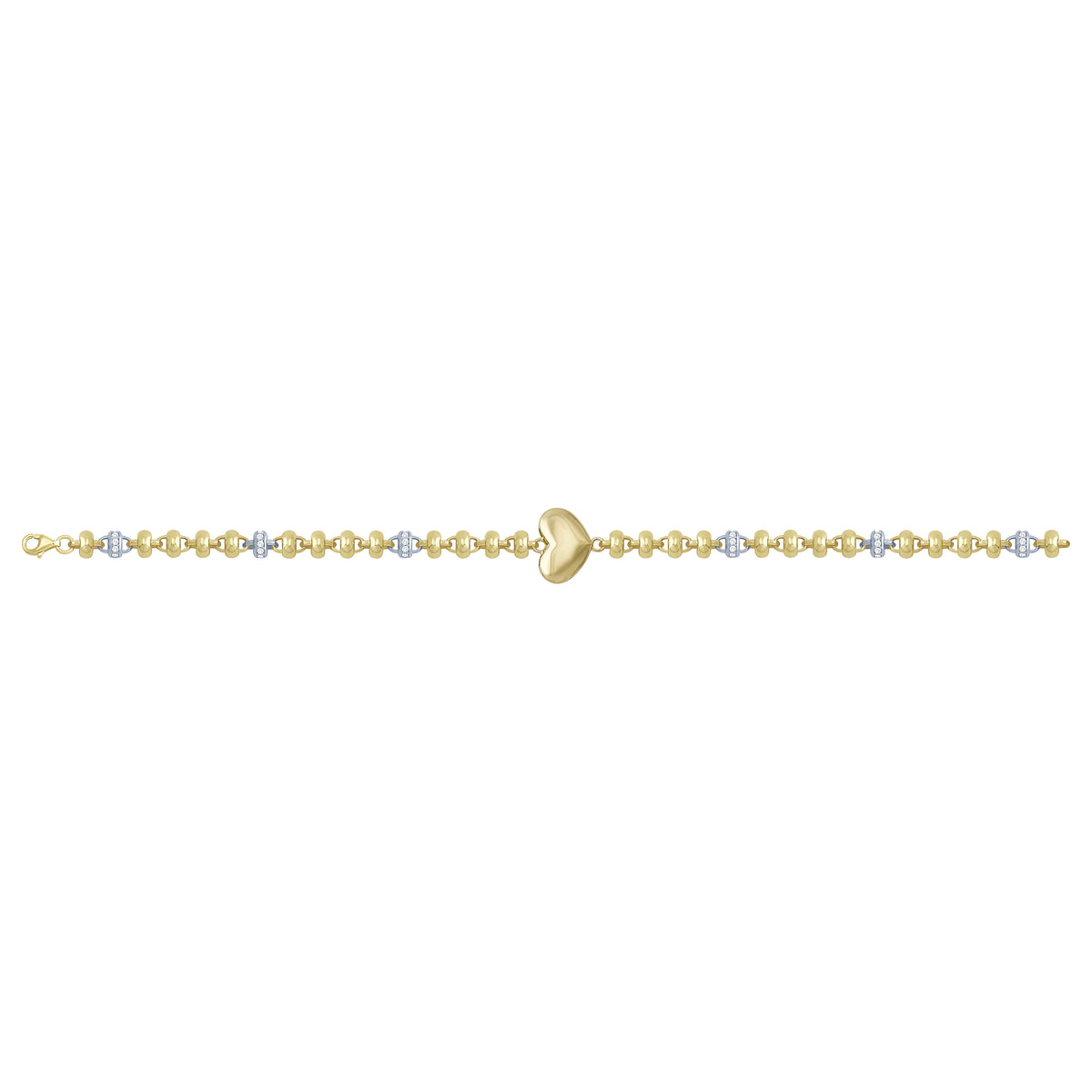 Solid gold fancy link bracelet, 6.30 g — shown square on a plain background.