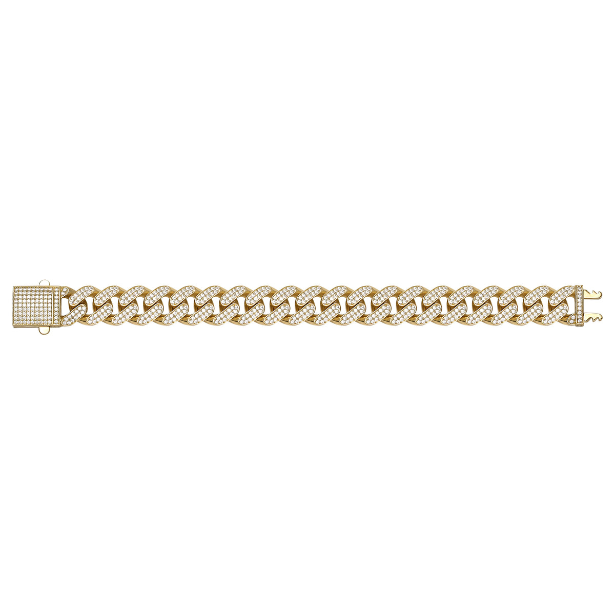 Solid gold curb bracelet, 26.80 g — shown square on a plain background.