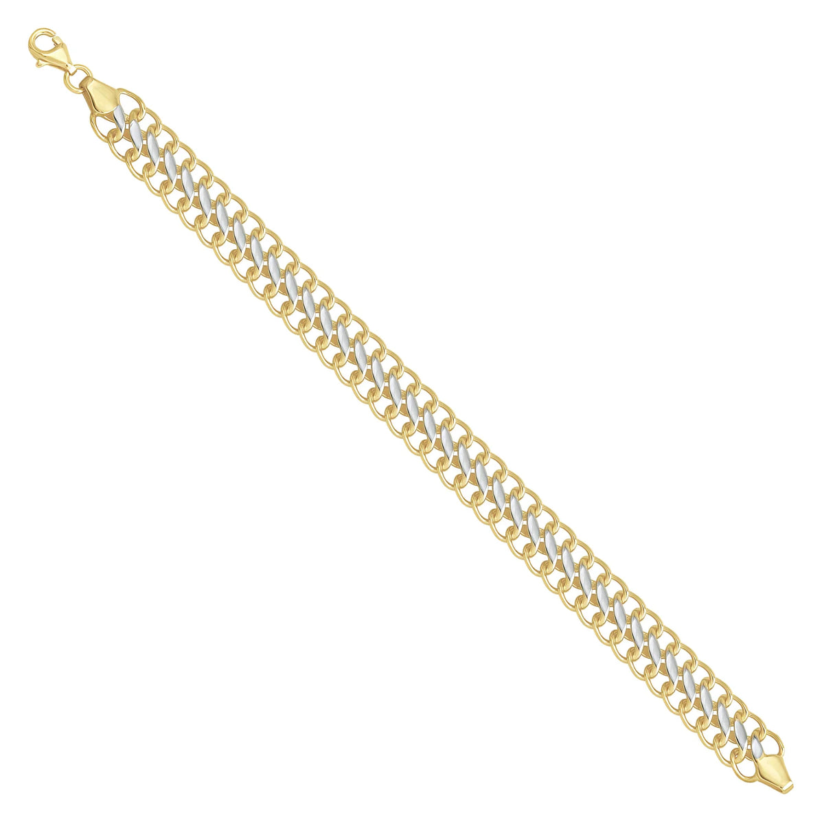 Solid gold curb bracelet, 17.60 g — shown at an angle across the frame.