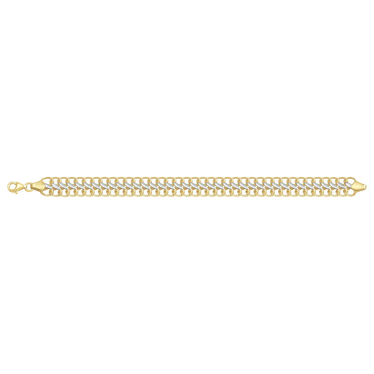 Solid gold curb bracelet, 17.60 g — shown square on a plain background.