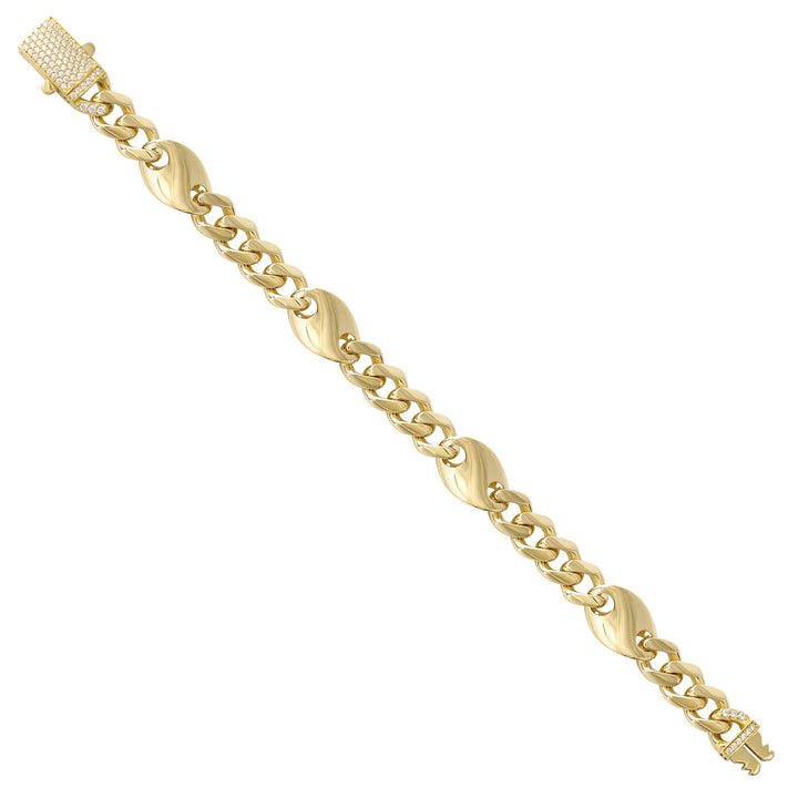 Solid gold curb bracelet, 12.75 g — shown at an angle across the frame.