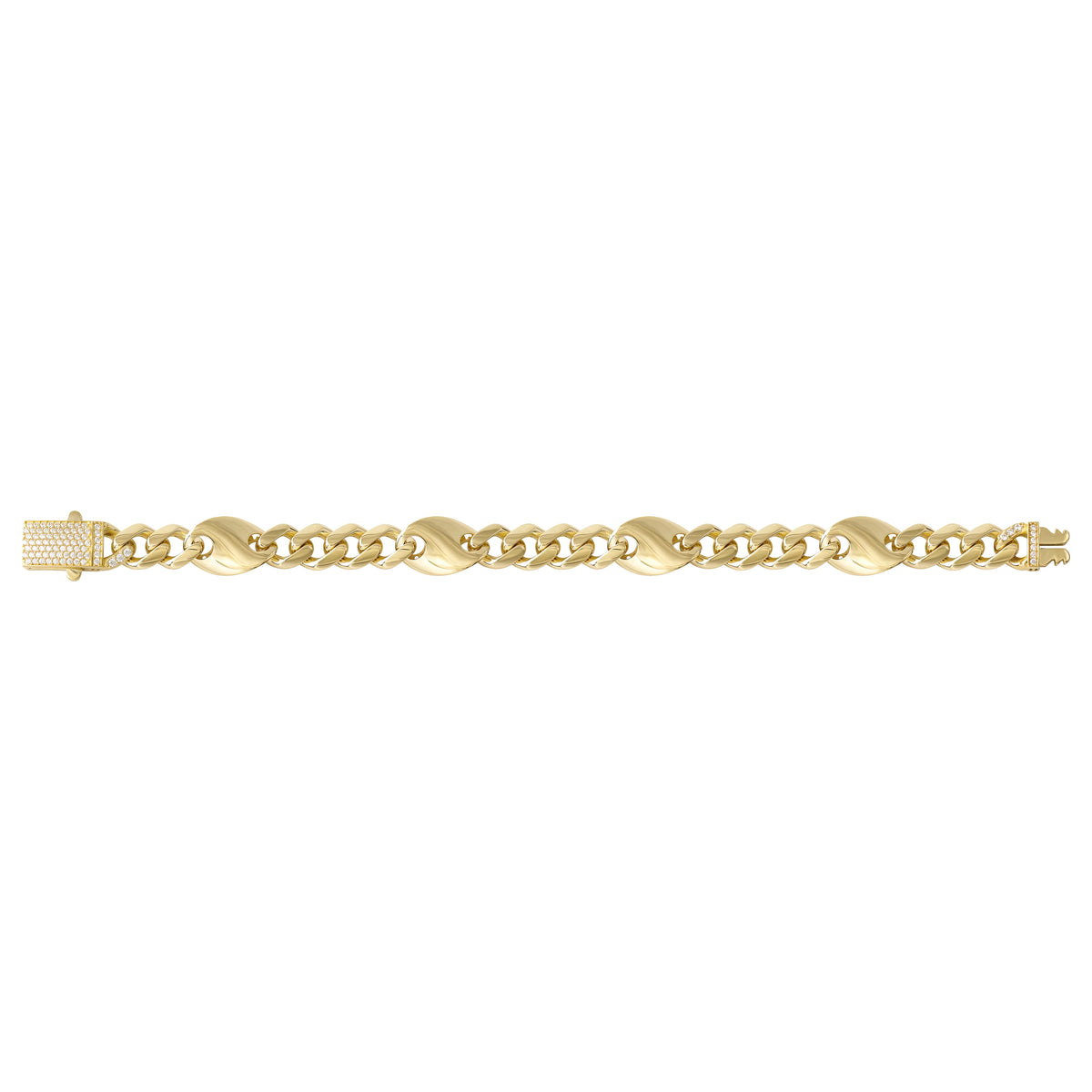 Solid gold curb bracelet, 12.75 g — shown square on a plain background.